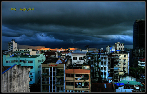 city sunset sky cloud building rain canon asia yangon myanmar far hdr earthasia