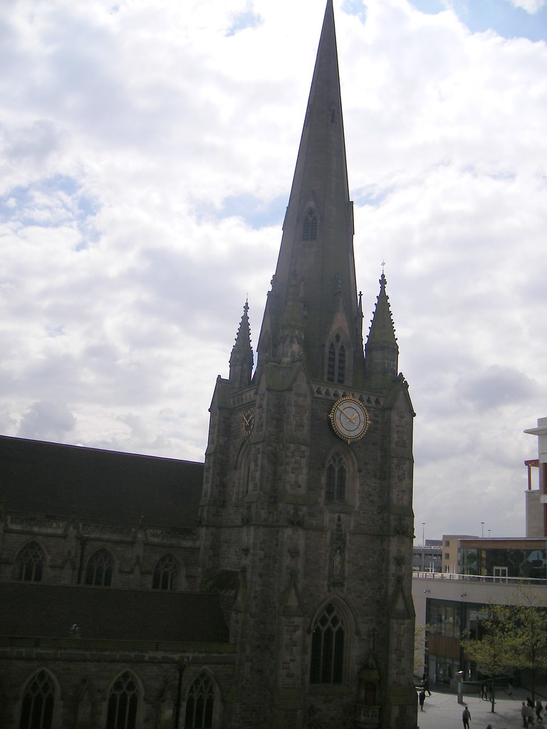 spire of St Martin's Church in the Bullring