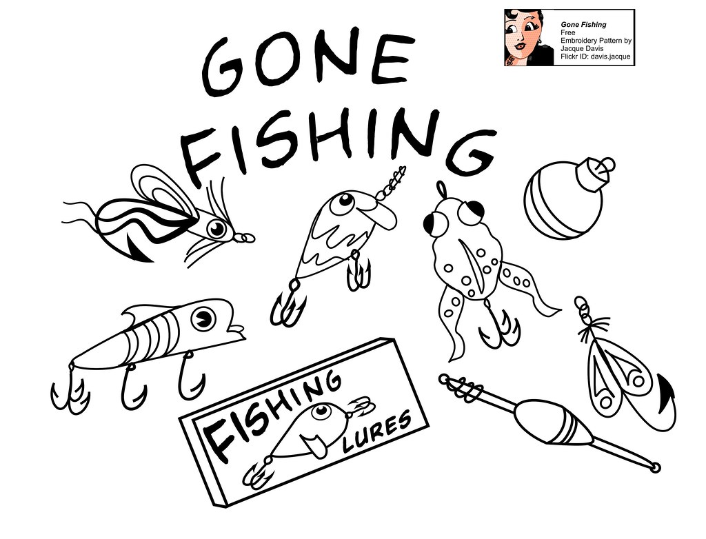 Free Embroidery Pattern - Gone Fishing