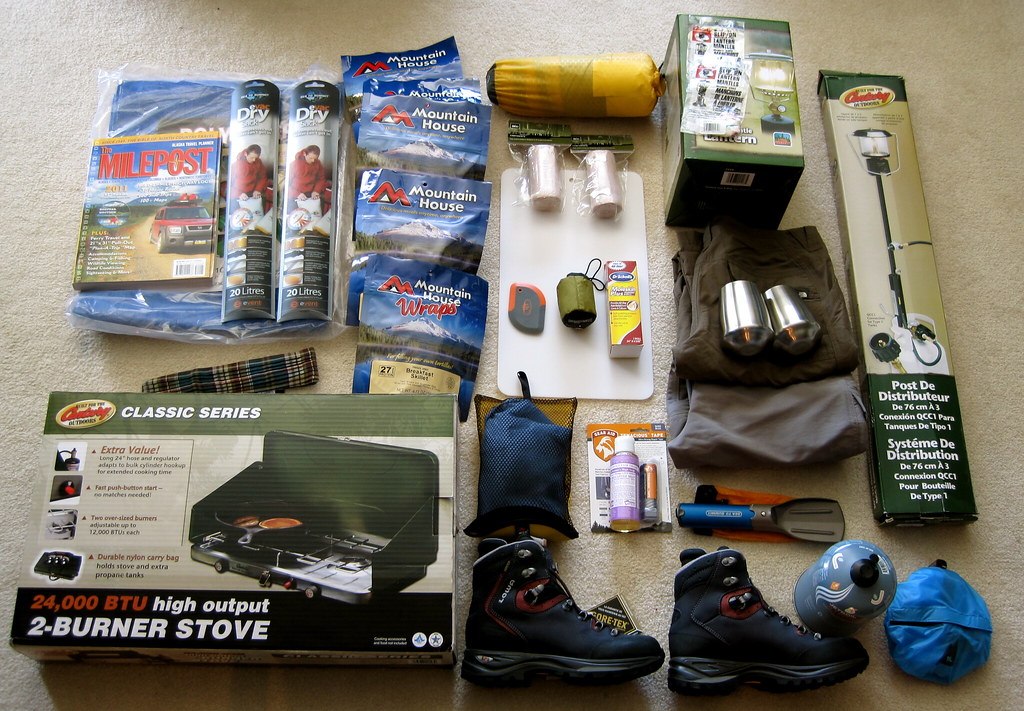 camping gear score - a bunch of items that are on the floor