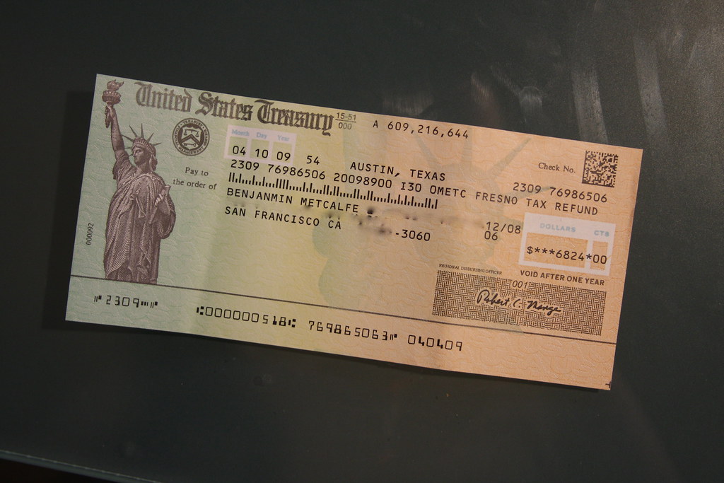 Tax Refund Check Wow, the US Treasury opened up it's vice… Flickr