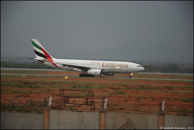 Emirates Airbus A330 taxing for takeoff