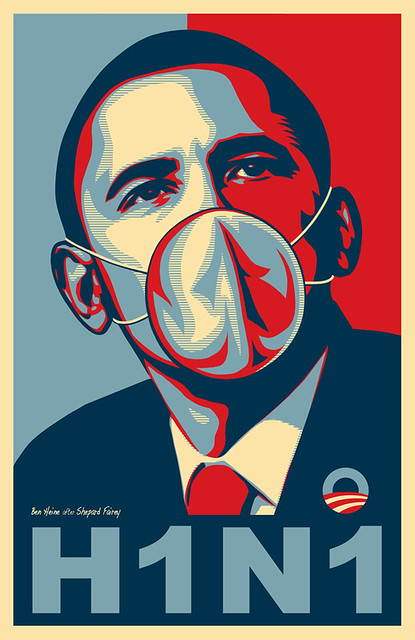 Barack Obama - Influenza H1N1 (Ben Heine after Shepard Fairey)