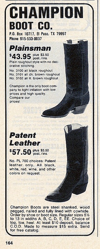 Champion Boot Company 1978 Plainsman \u0026 