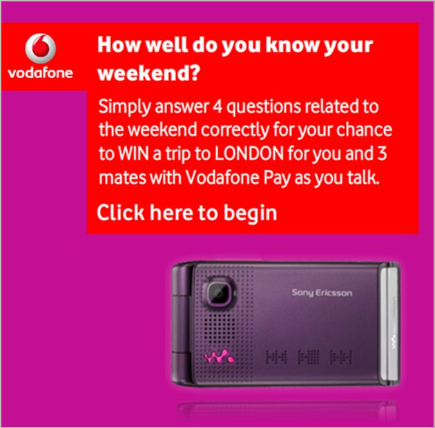 Vodafone - Flash Quiz - Start Screen