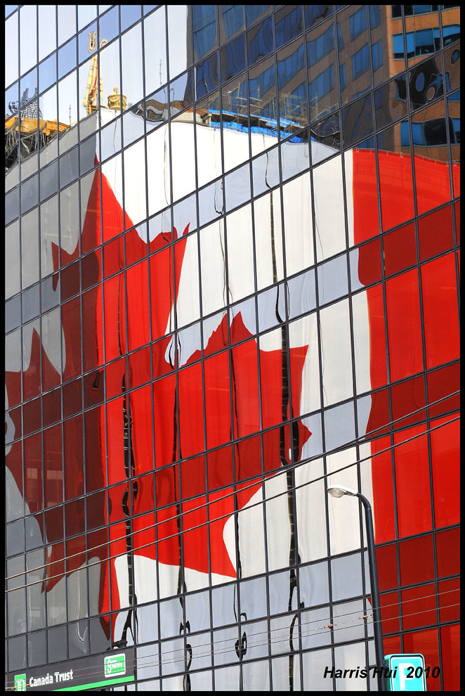 Canada Flag Reflection Downtown Vancouver N2065e by Harris Hui (in search of light)