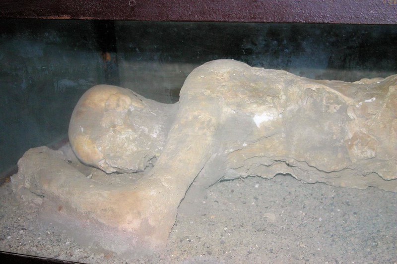 Plaster of paris cast of body