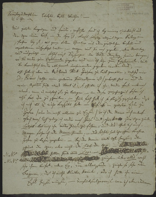 Mozart Letter to his wife Vienna: 1791 MS Farmer 271/5