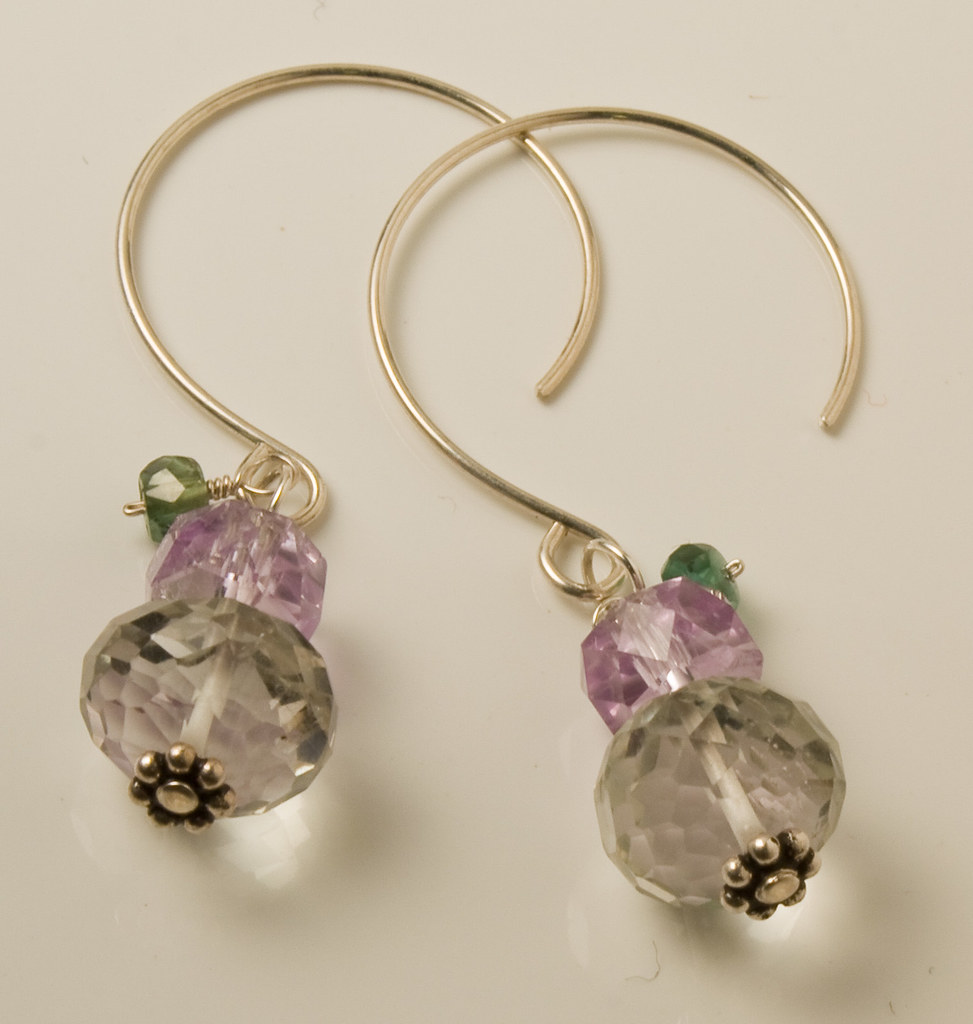 Monet earrings 2 | Purple and green quartz (sold to me as 