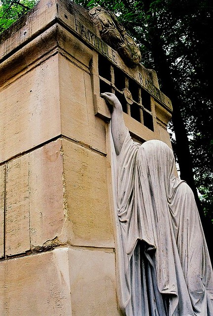 Tomb of the Raspail Family (1854) by Antoine Etex, Pere Lachaise Cemetery, Paris, 1999