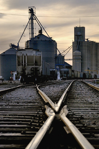 Grain Elevator and Railroad Switch by Pete Zeke