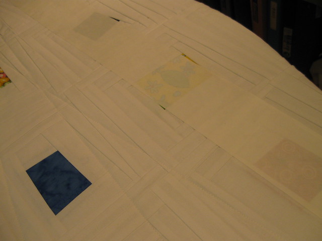 finally starting the quilting on my white log cabin...