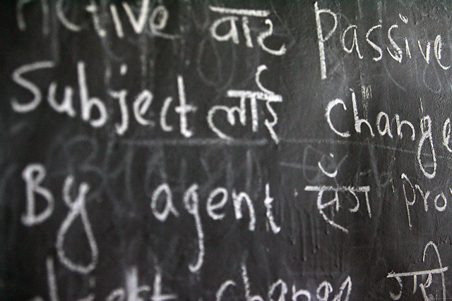 Close up of lessons on the chalkboard