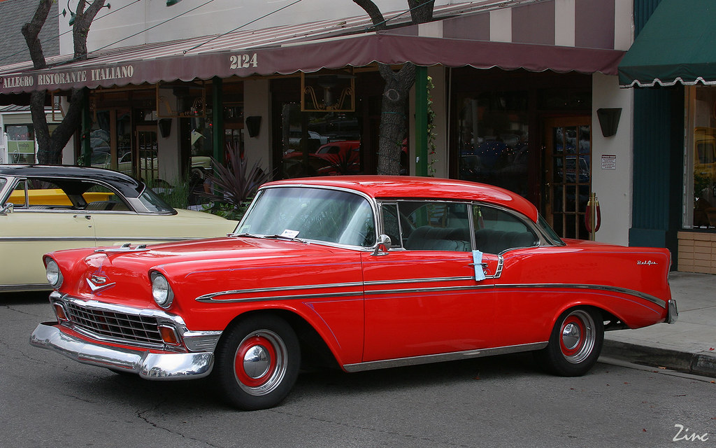 Image of 1956 Chevrolet Bel Air Sport Coupe - red - fvl