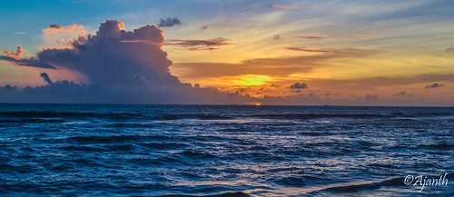sunset sea sky cloud water landscape outdoor srilanka seashore colombo westernprovince