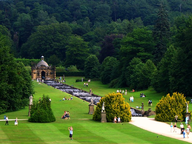 The Cascades at Chatsworth, Derbyshire, as seen from the First Floor of the House