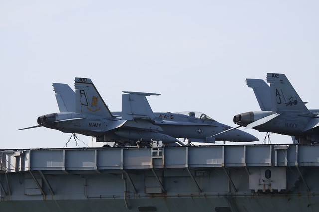 F/A 18's ON THE DECK OF CVN-71 