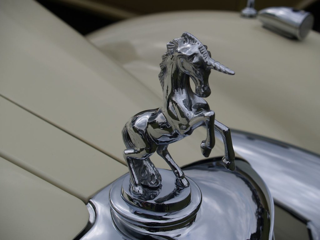 Unicorn Car Ornament, Unicorn Car Motif, Peter Barker