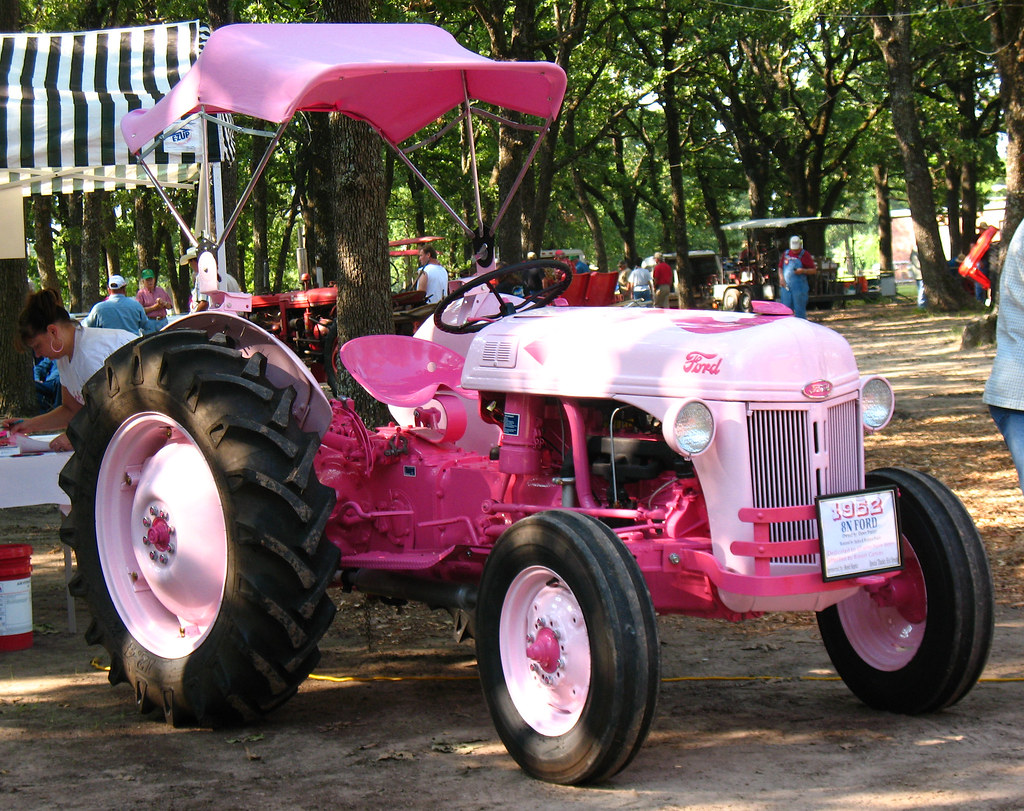 pink, tractor, rural, antique, farm, tractors, breastcancer, 8n