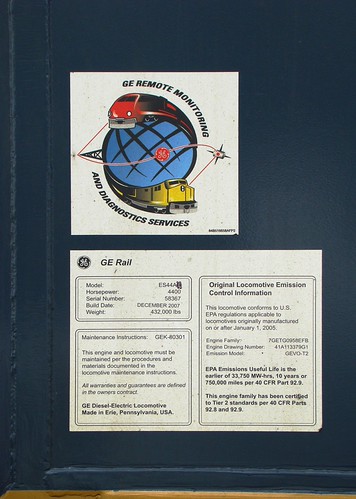 CSX GE locomotive builders label on locomotive sitting in … | Flickr