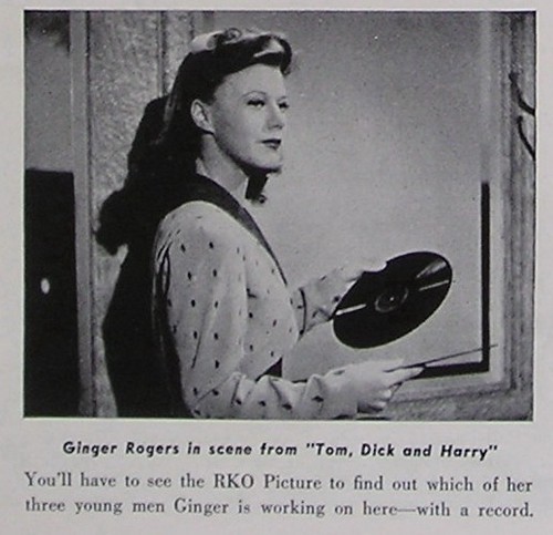 Ginger Rogers with phonograph record, Victor Record Review vol.4 no.3 July 1941
