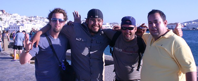 Quelques membres du groupe de voyage à Santorini