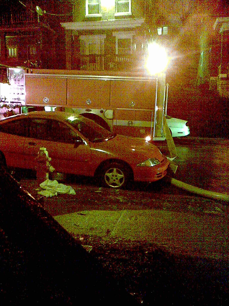 Car blocks fire hydrant