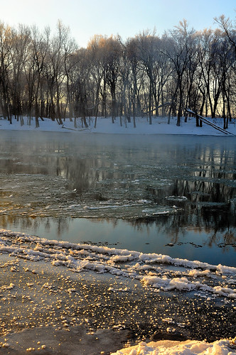 morning winter ice sunrise river lafayette indiana wabash nikond90