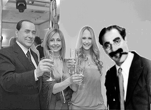 Groucho brinda con papi