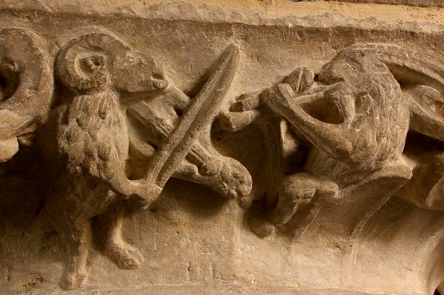 Romanesque Goat Musicians Hawkchurch