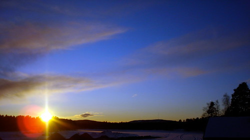 sunset sky sun snow clouds landscape sweden violet sverige mora raylight mmmwelikeit
