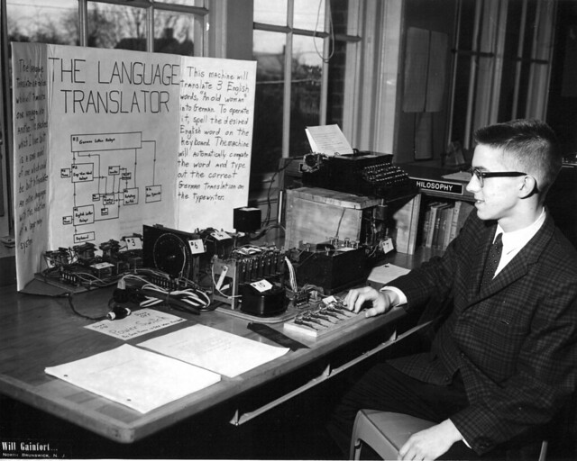 Language translator built from pin-ball machine parts -  1961, age 16