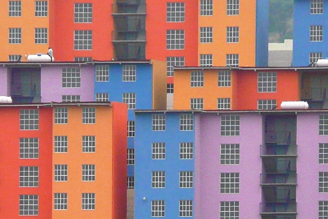 Mexico DF - Edificios de colores de matices seductores