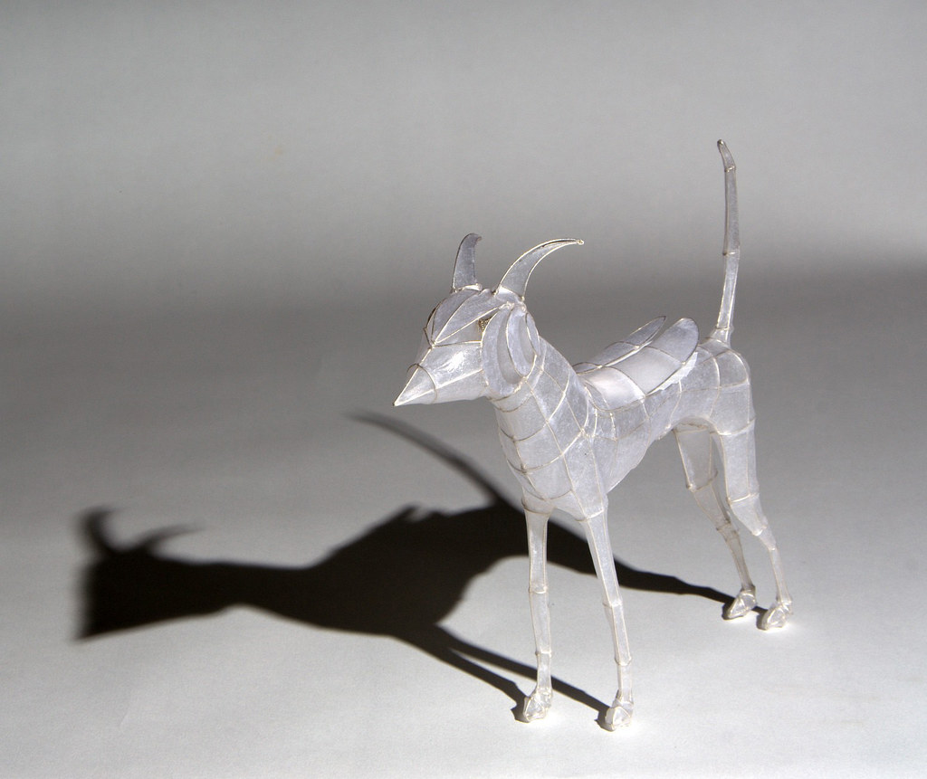 Paper and Silver Wire Sculpture: Beetle-winged Moondog