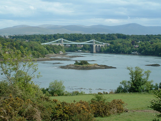 View across the Menai Strait to mainland Wales, Isle of Anglesey