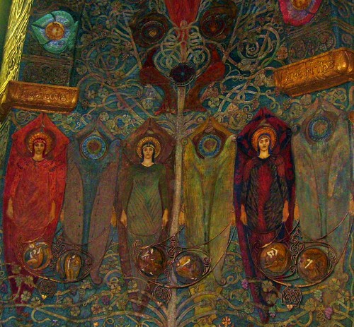 Watts Chapel Interior This is an incredible little chapel built by Frederick Watts' wife in a mix of Arts and Craft, Celtic and Byzantine styles to name a few. Wanborough to Godalming