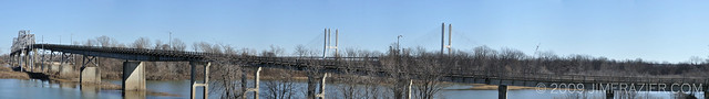 Benjamin G. Humphreys Bridge / Greenville Bridge in Distance (stitched panorama)