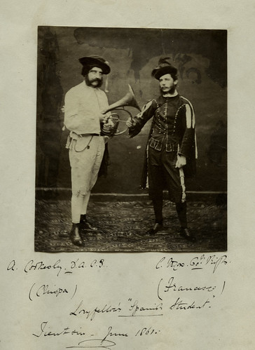 第二次鸦片战争天津英军 c.1861 PHOTO CHINA TIENTSIN OFFICERS THEATRE COSTUME