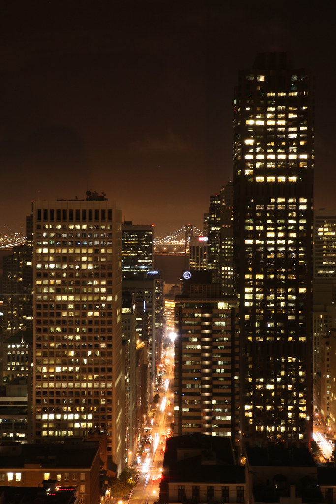 San Francisco at night: California street | Looking down fro… | Flickr