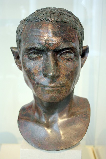 A Roman Life-size Bronze Head of a Man