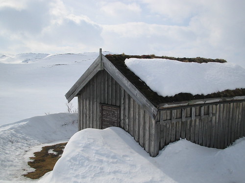 house snow landscape wooden backcountry telemark montain vinje