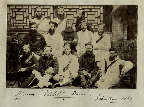 第二次鸦片战争天津英军 c.1861 PHOTO CHINA OFFICERS 'MILITARY TRAIN' TIENTSIN