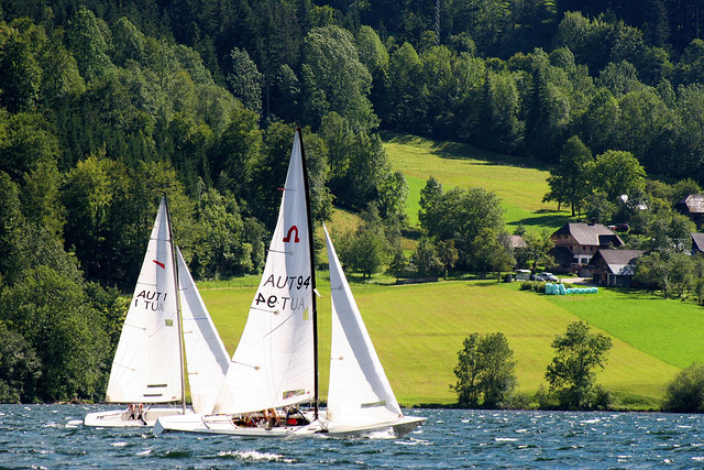 A couple of sailing boats on a lake in Austria.