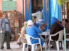 Men in a coffee house, Rissani, Morocco