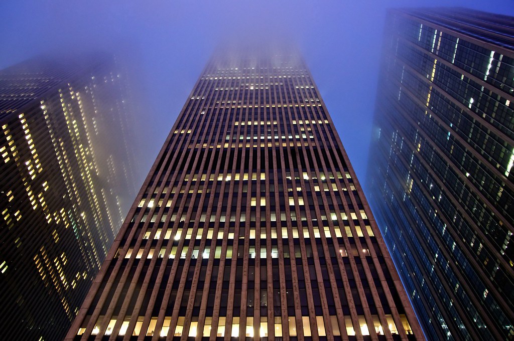The pyramids in the fog (6th Avenue) by Andrei Linde