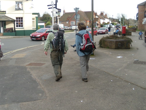 Two elegantly attired walkers Petersfield to Liss That's the Whistlestop they're headed for.