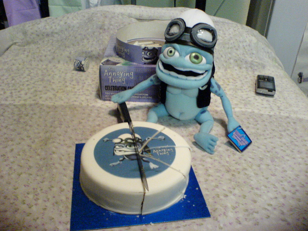 Crazy Frog Cake, My birthday cake being cut up by the Annoy…