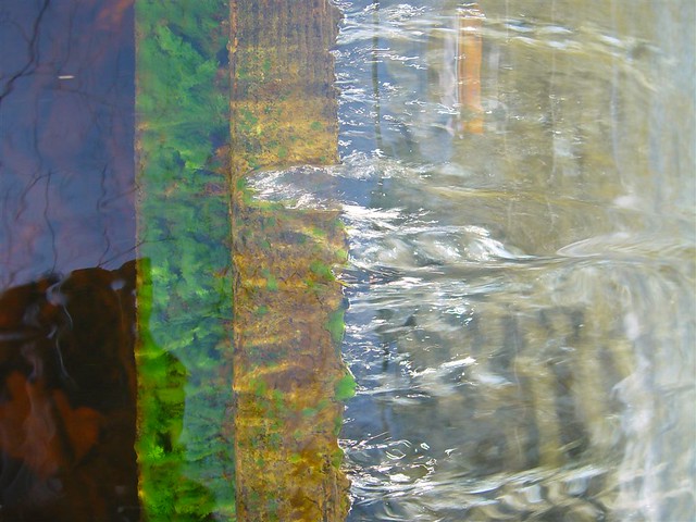 Water flowing over the gate (detail study)