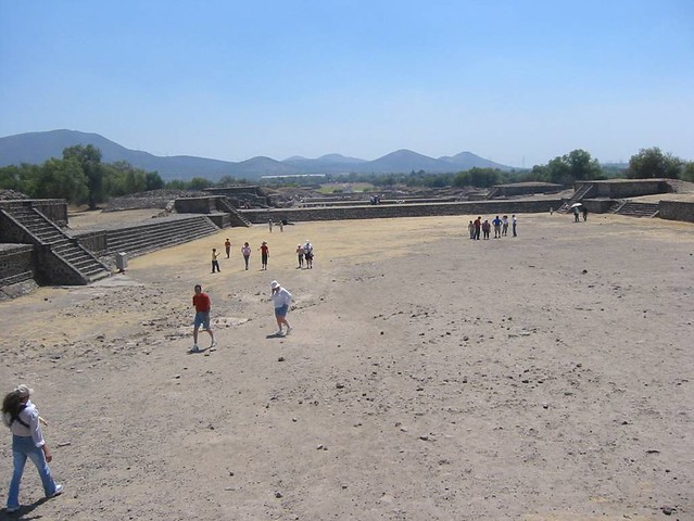 Avenue of the Dead, Teotihuacan with the Pyramids of the Sun and the Moon