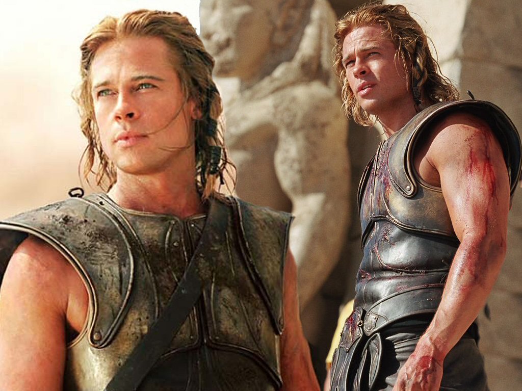 Brad Pitt's blonde highlights in "Troy" - wide 2